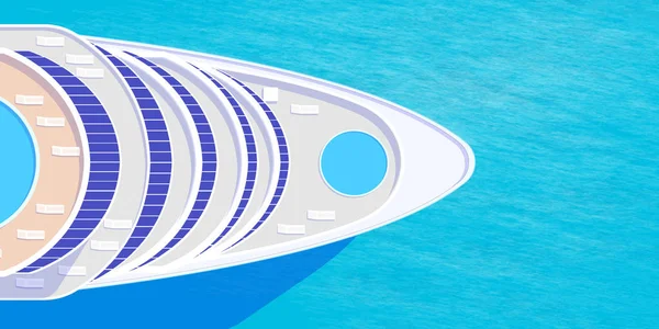 Nos Výletní Loď Pohled Shora Modré Moře Ilustrace — Stock fotografie