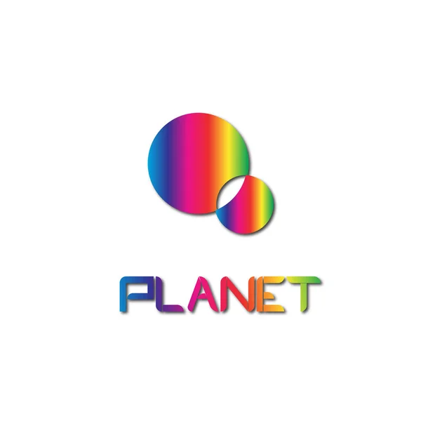 Planeta Colorido Logotipo Fundo Branco — Fotografia de Stock