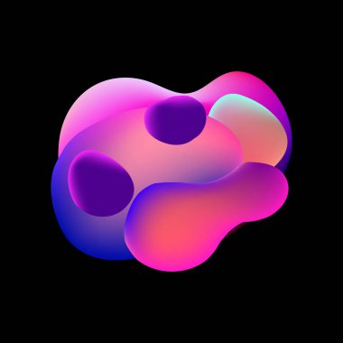 siyah bir arka plan üzerinde renkli 3d kabarcıklar 