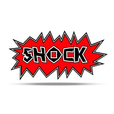 beyaz bir arka plan üzerinde bulut billboard kelime şok