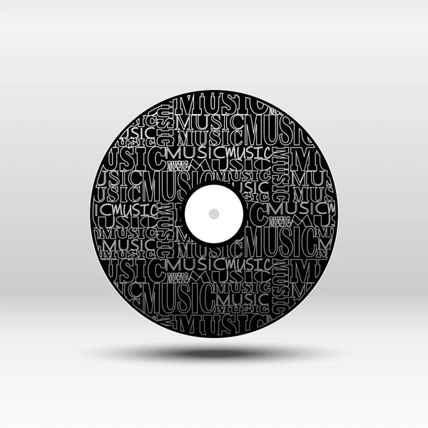 Vinyl Record Vinyl Disc Schijf Een Combinatie Van Verschillende Lettertypen — Stockvector