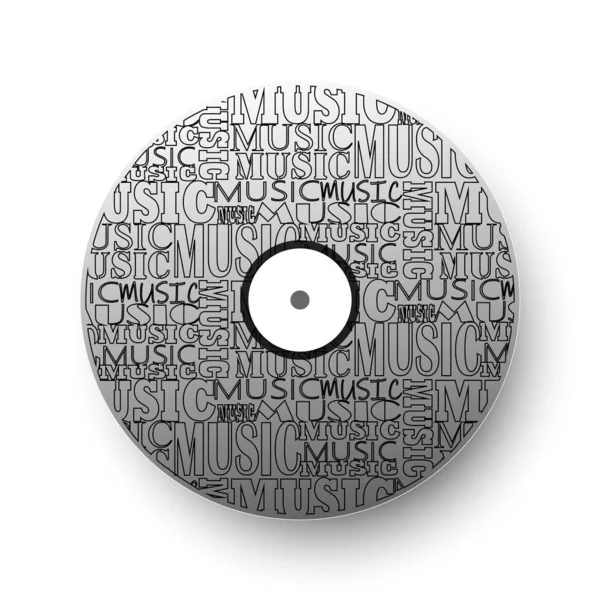 Vinyl Record Vinyl Disc Schijf Een Combinatie Van Verschillende Lettertypen — Stockvector