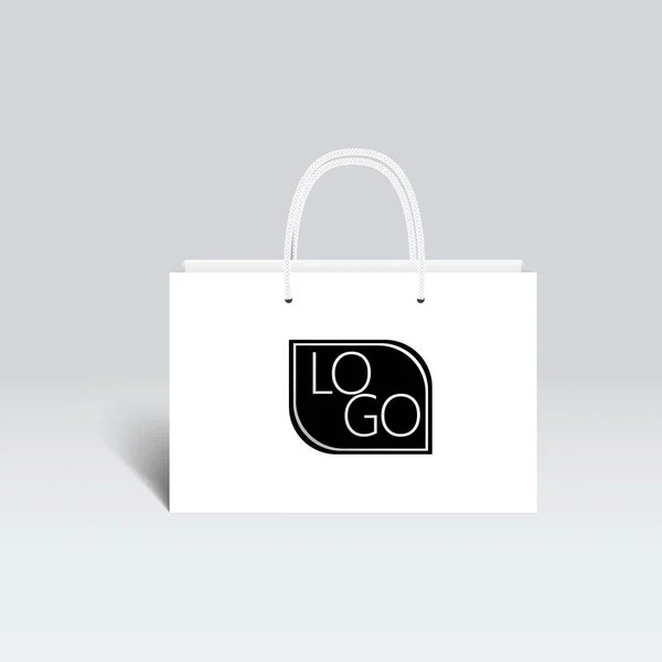 White Bag Plain Background Vector — 스톡 벡터