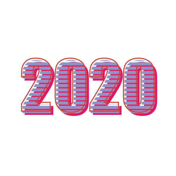 Rosa Randig Numbers 2020 Vit Bakgrund Disco Art Style — Stockfoto