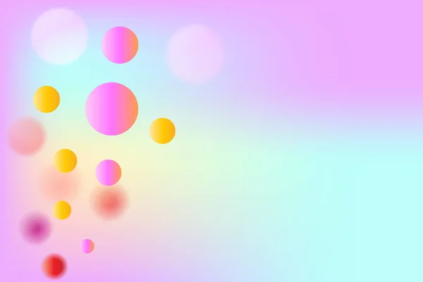 Abstract light background with colored bubbles in gentle colors.