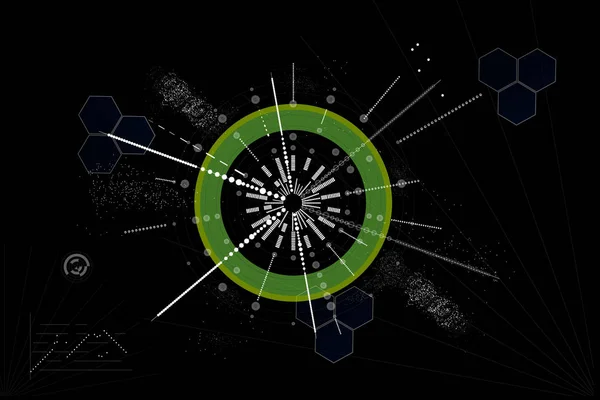 Abstrakt Cirkeldiagram Svart Bakgrund — Stockfoto