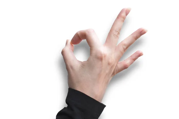 Знак Пальцами Белом Фоне — стоковое фото