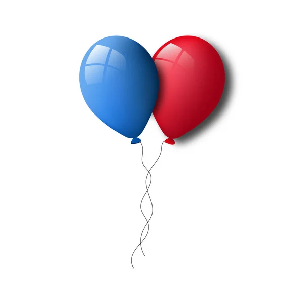 Red Blue Balloons String White Background — Stock Photo, Image