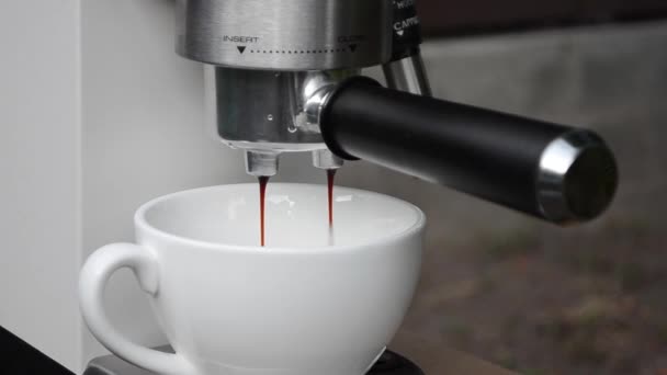 Filiżankę Świeżo Przegotowanego Espresso — Wideo stockowe