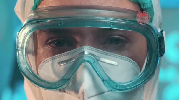 コロナウイルスを分析する医療研究室の労働者 — ストック動画