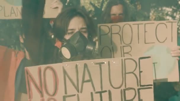 Manifestation du groupe populaire contre la pollution de l'environnement — Video
