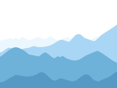 Dağ manzarası silueti beyaz arkaplanlı