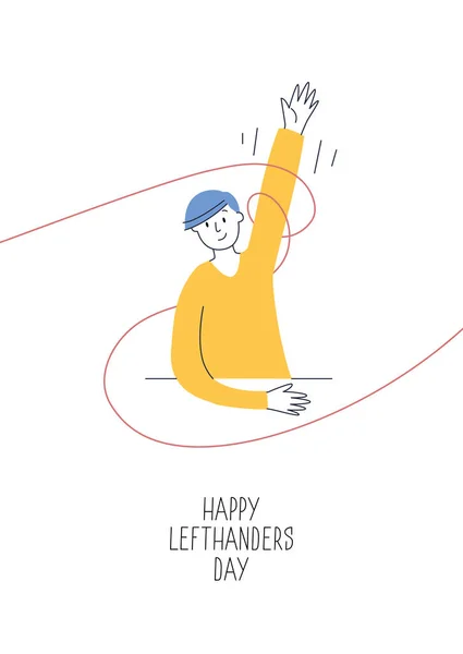 Happy Left-handers Day greeting card. Support your lefty friend. August 13, International Lefthanders Day — Stock Vector