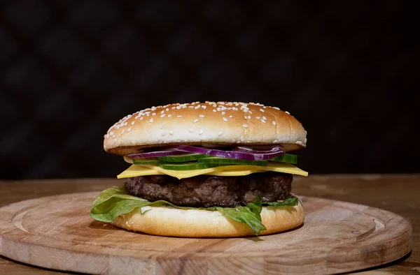 Hotový Burger Náplní — Stock fotografie