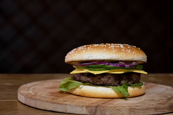 Hotový Burger Náplní — Stock fotografie