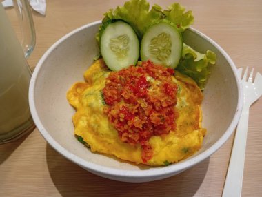 Omletin mutfak fotoğrafı.