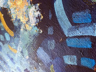 Tuval üzerine akrilik doğal dokular ile sonbahar soyut resim sanatı.