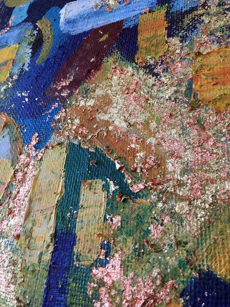 Осеннее Абстрактное Живопись Натуральными Акриловыми Текстурами Холсте — стоковое фото