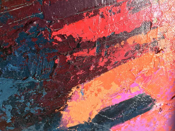 Sunset Abstrak Lukisan Seni Dengan Tekstur Akrilik Alami Pada Kanvas — Stok Foto