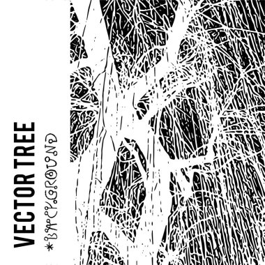 Doğal bitki örtüsü dokular ile arka plan için bir ağaç ve Eko grunge öğeleri oluşturma, tasarım afiş, müzik kapak, duvar kağıtları, el ilanları, Web siteleri grunge endüstriyel fikirler ile vektör silüeti.