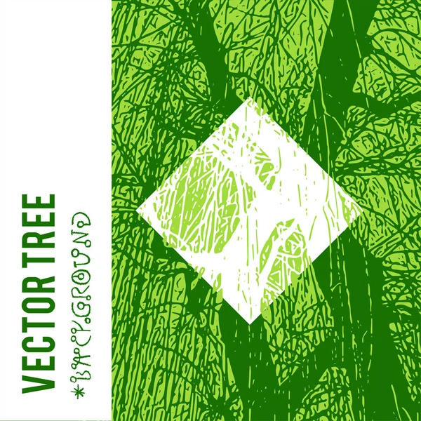 自然の葉のテクスチャの背景の木とデザイン バナー広告 音楽カバー チラシ グランジ産業のアイデアを Web サイトの作成のためエコ グランジ アイテムのベクトル シルエット — ストックベクタ