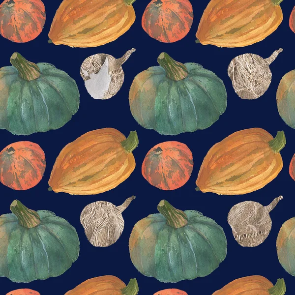 오렌지와 원활한 수채화 에코가 바이오 스토어 유기농 기호에 브랜드 배경의 — 스톡 사진