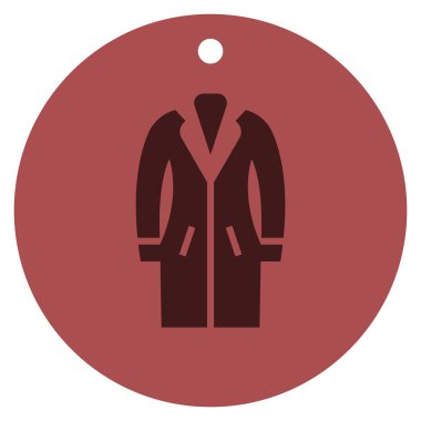 Dükkanı kadın giyim moda rahat simgesi simgesi deri palto. Simge koyun derisi palto siluet app, e-ticaret iş, shop kayıt ve afiş için.