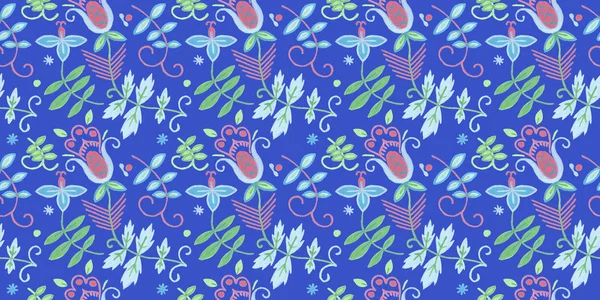 Seamless Floral Pattern Ornamental Ethnic Motifs Fashion Native Rural Design — Stock Photo, Image