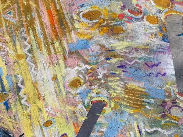 Expresionismus Zlaté Sky Pozadí Moderní Obraz Textury Abstraktní Hudební Tapety — Stock fotografie
