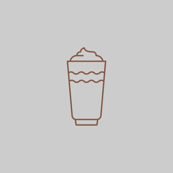 Kaffe Ikonen Och Linjär Coffeeshop Badge Dispositionsformat Med Trendiga Tunn — Stock vektor