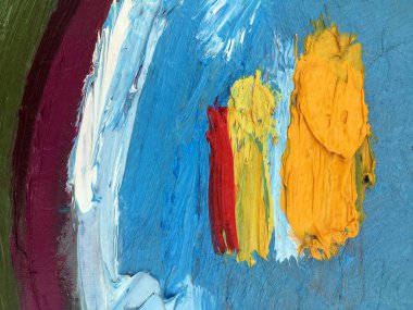 Gerçek boya doku ile mantı yağlı boya. Çağdaş sanat. Işık arka plan boyama. Afiş, poster ve başka bir tasarım oluşturmak için Modern expressionistic doku.