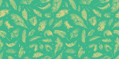 Palmiye dalları renk arka plan üzerinde. Egzotik desen. Elle çizilmiş suluboya tropikal seamless modeli palm botanik siluetleri ile bırakır. Minimal tasarım app arka plan, bez baskı.