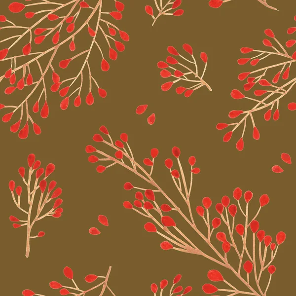 松酮Xmas分支与叶子孤立的冷杉在塔佩纳德的颜色 圣诞无缝图案为派对传单设计 冬季销售博览会品牌 新年季节性庆祝贺卡 — 图库照片