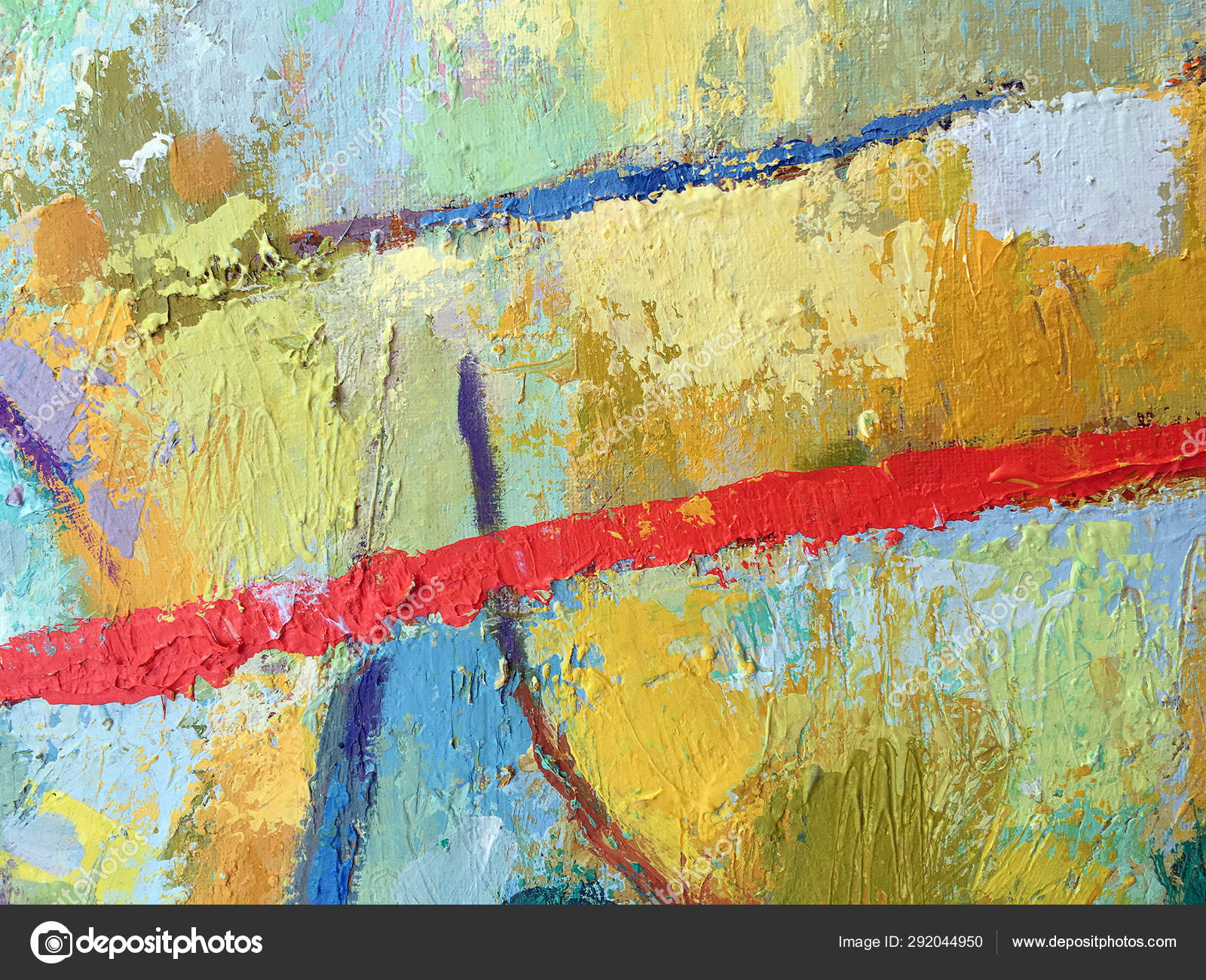 Vivid Abstract Minimalistic Painting Background Mixed Paint