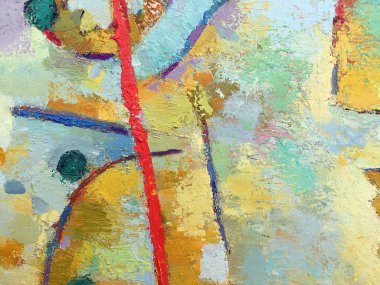 Karışık boya dokusu ile canlı soyut minimalist boyama arka plan. Kırmızı çizgi ve açık mavi lekeler ile resim resmi. Sanat galerisi reklam, afiş tasarımı için boyama yüzey doku