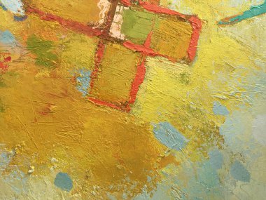 Tuval üzerinde el yapımı tarzı Hıristiyan kavramı. Christology İllüstrasyon. Hıristiyan haç sembolü ile sarı boyama arka plan. Soyut Katolik geçmişi. İncil teması için açık doku.