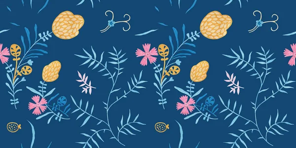 Parlak Kobalt Rengi Modern Illüstrasyon Plaka Dekorasyon Yinelenen Yapraklar Yaprak — Stok fotoğraf