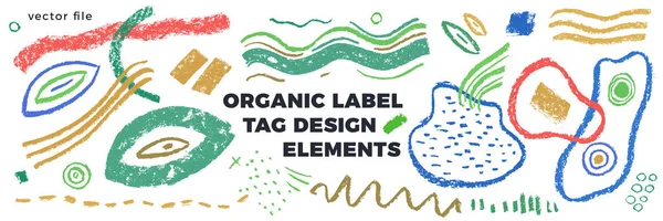Biologische Label Tag Elementen Witte Achtergrond Met Vector Veganistische Iconen — Stockvector