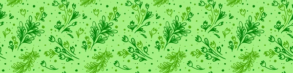Organische Nahtlose Muster Und Vegetarischen Hintergrund Mit Blättern Modernes Ornament — Stockvektor