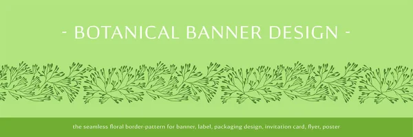 Banner Hierbas Vectoriales Con Dibujos Hierbas Etiqueta Cosmética Natural Silueta — Vector de stock