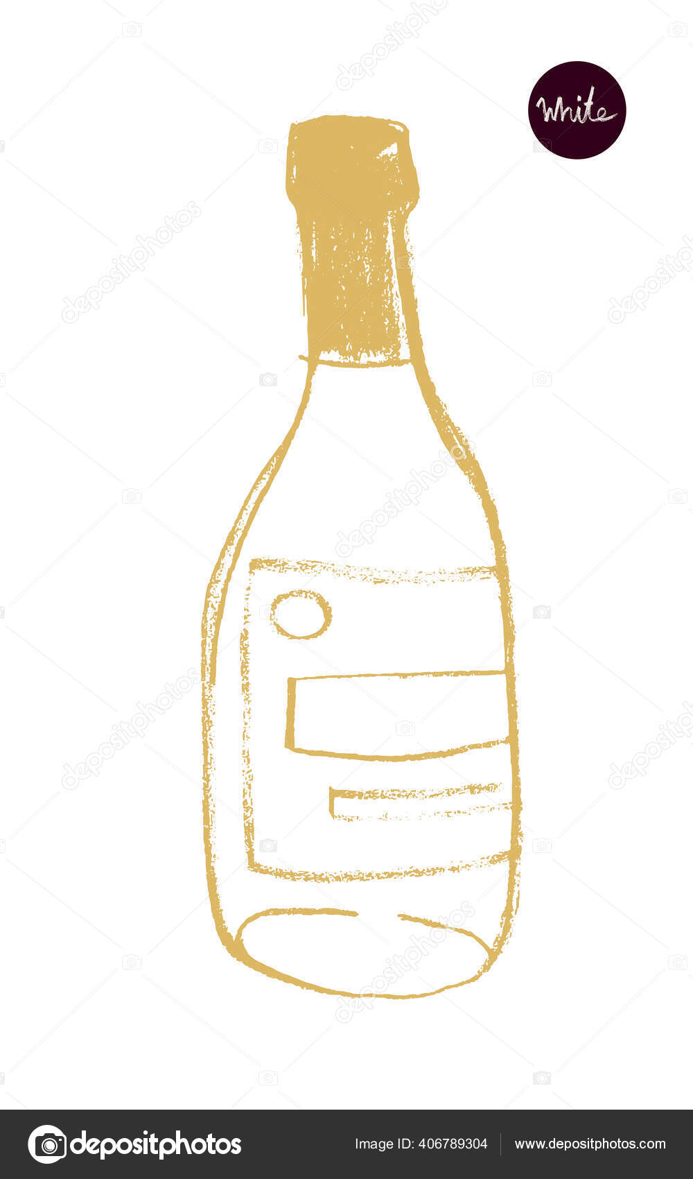 Vektor Botol Gambar Dengan Krayon Tekstur Untuk Festival Anggur Anggur Stok Vektor C Oleg Katya Yd 406789304