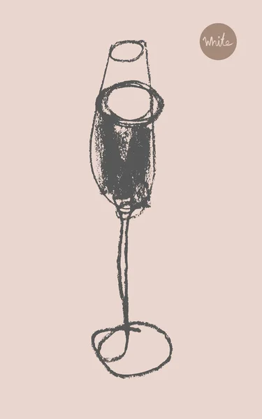 Графика Винограда Дизайна Логотипа Ручной Рисунок Художественной Текстурой Карандаша Силуэт — стоковый вектор