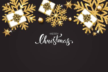 Neşeli Noel metin siyah arka plan zekâ el yazı ile