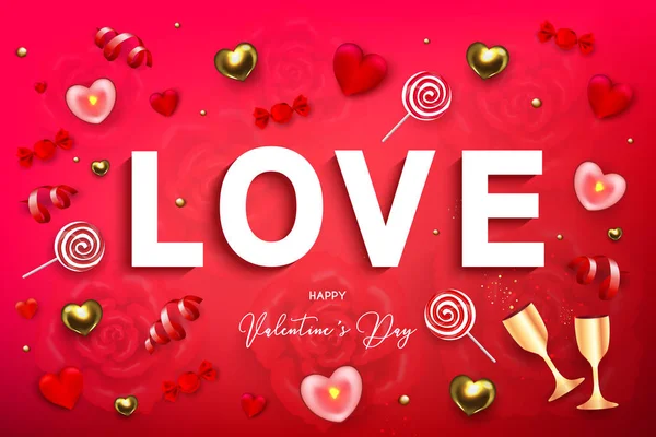Feliz Dia dos Namorados banner web feriado. Ilustração vetorial wi —  Vetores de Stock