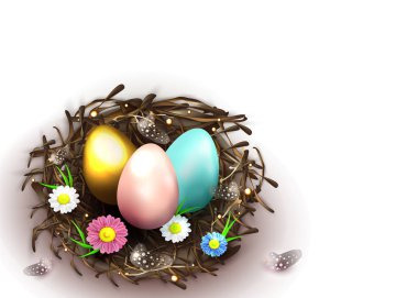 Mutlu Paskalya tatil tebrik afiş.