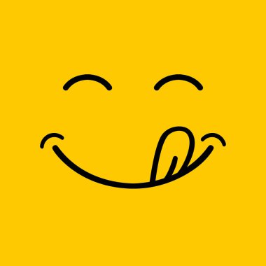 Nefis gülümseme çizgi film satır ifade dili yalamak ağzınla.