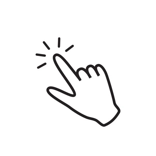 Clicca sull'icona della mano. Illustrazione vettoriale — Vettoriale Stock