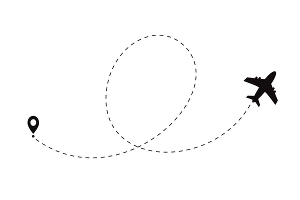 Icône de trajectoire de l'avion — Image vectorielle