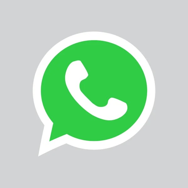 Pulsante telefono con ombra. Whatsapp logo, simbolo, app, web, ui. Illustrazione vettoriale — Vettoriale Stock