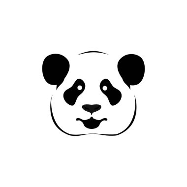 panda logosu siyah beyaz kafa